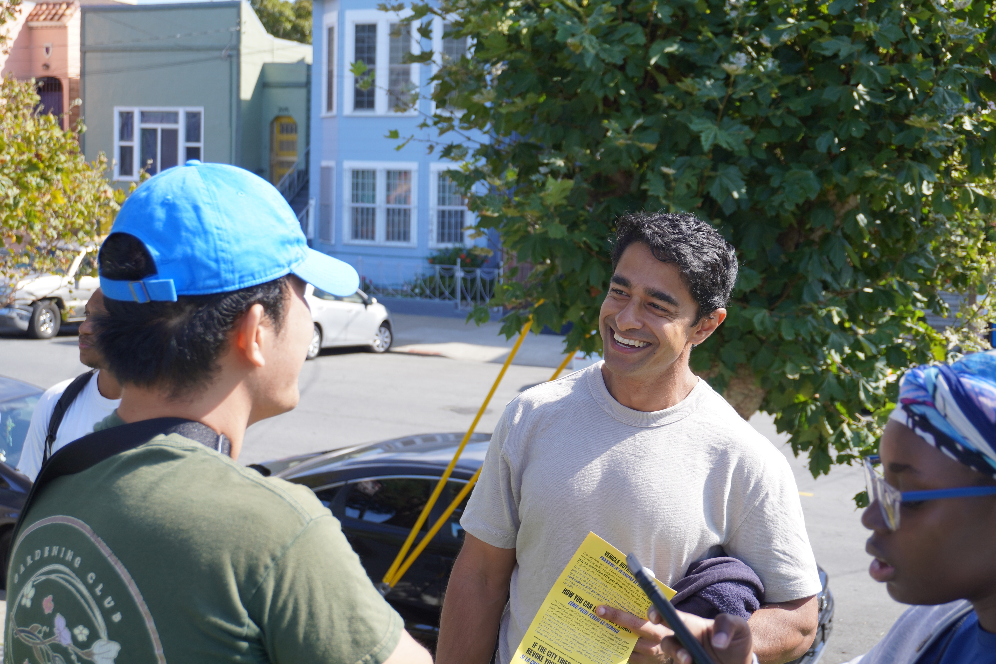Saikat talking with volunteers